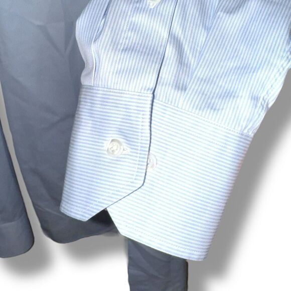 Stenstroms Bengal Stripe Fitted Body Twofold Cotton Super Dress Shirt 17 XL - Picture 6 of 9
